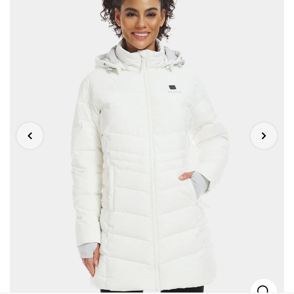 Women's Elegant White Puffer Coat